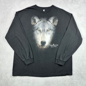 Rocky Mountain National Park Shirt Mens XXL Black Wolf Graphic Long Sleeve